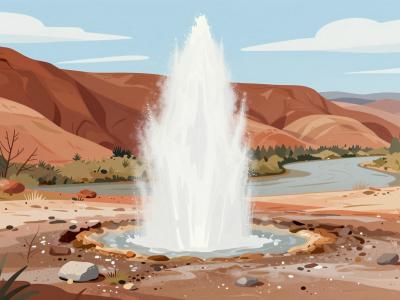 AI-generated illustration of Crystal Geyser