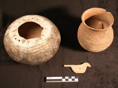 Ancestral Puebloan pottery at Edge of the Cedars State Park Museum