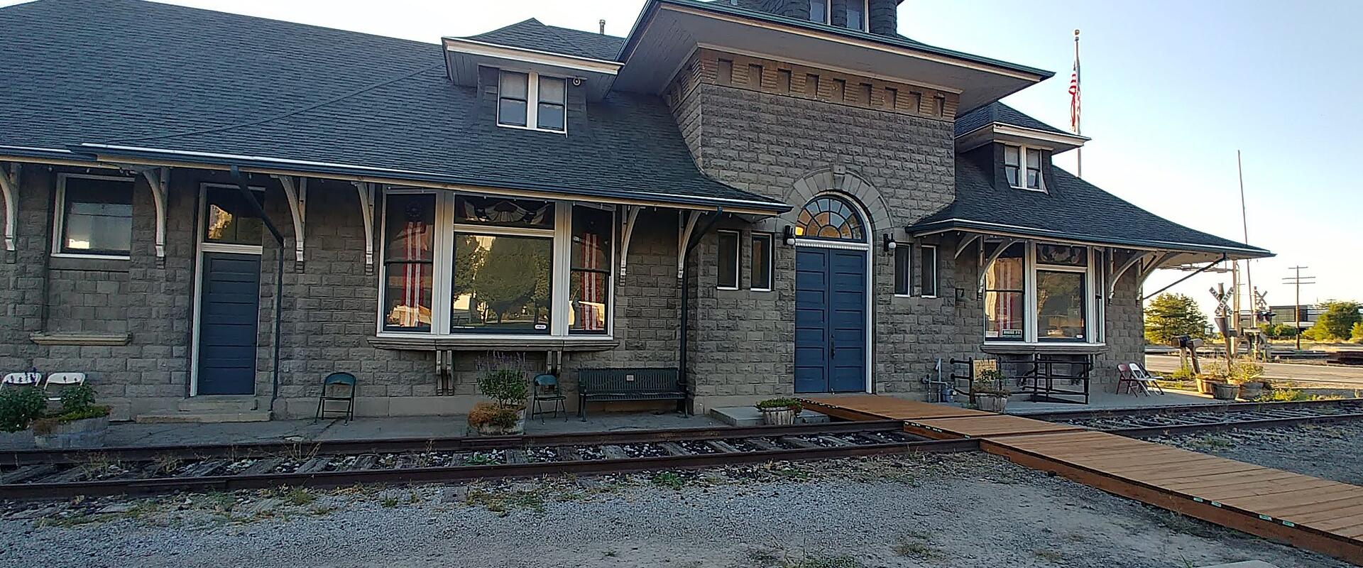 The historic Union Pacific depot in Brigham City