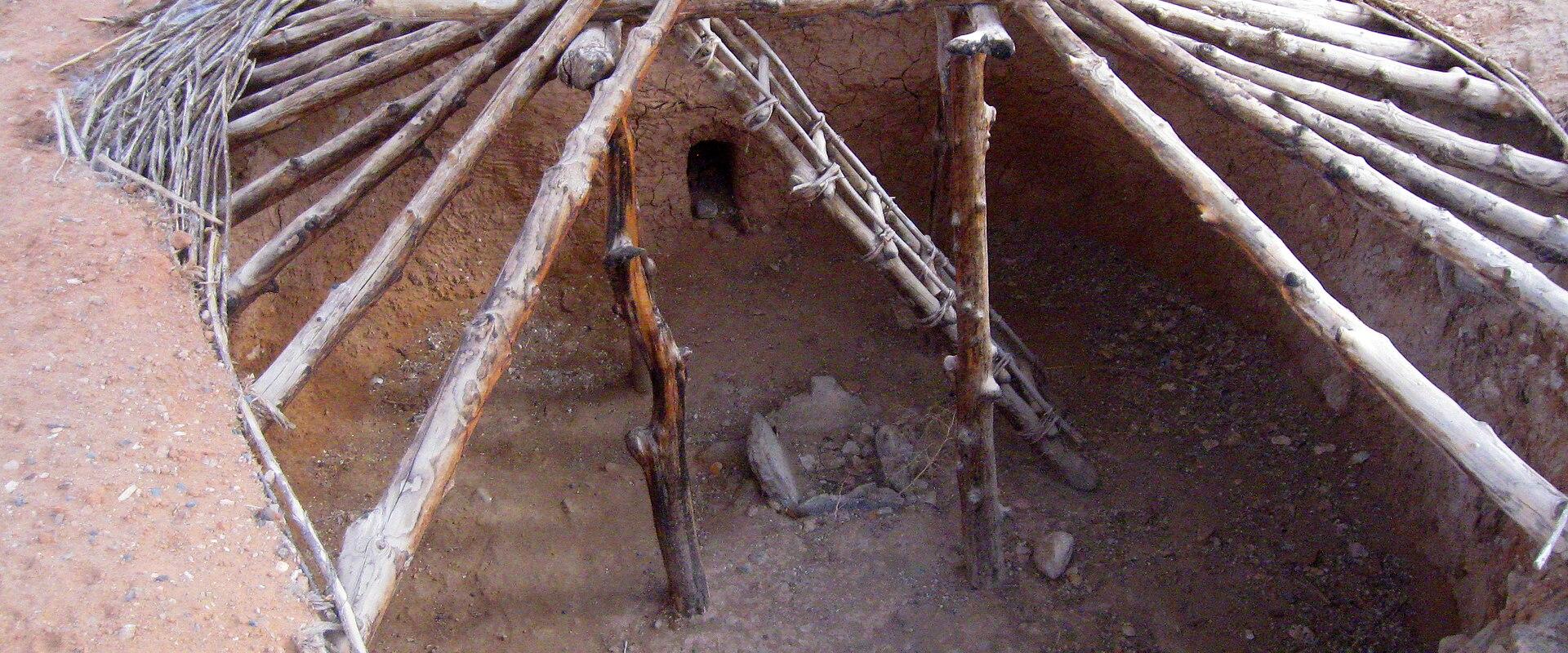 Excavated pithouse at Anasazi State Park Museum