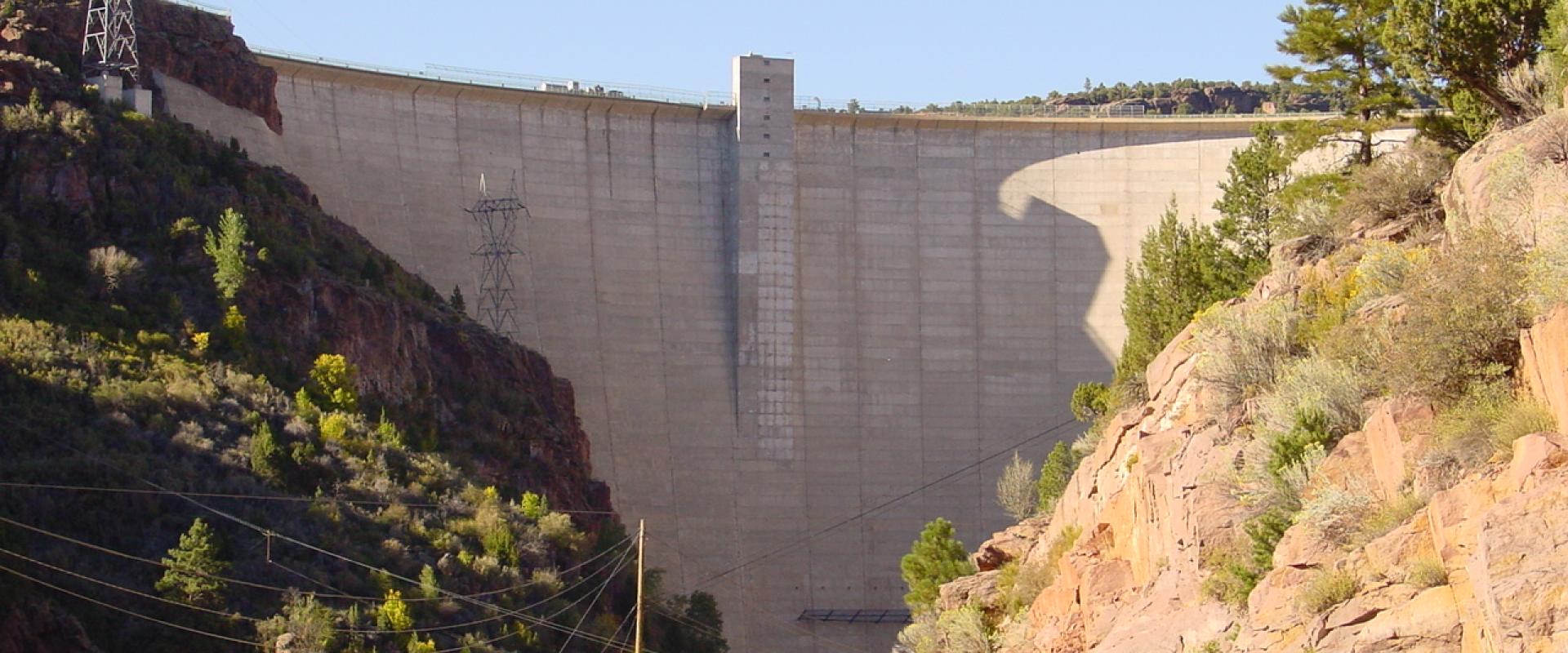 Flaming Gorge Dam in its red-rock canyon
