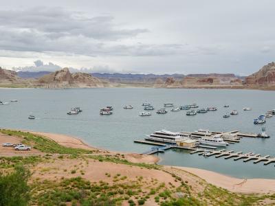 The marina at Halls Crossing on Lake Powell